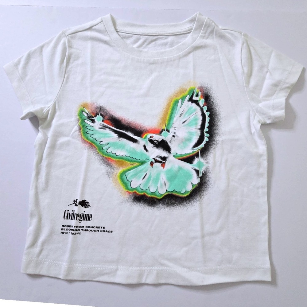 Civil Regime Roses From Concrete Tee Shirt Womens S White Graphic Print Pullover